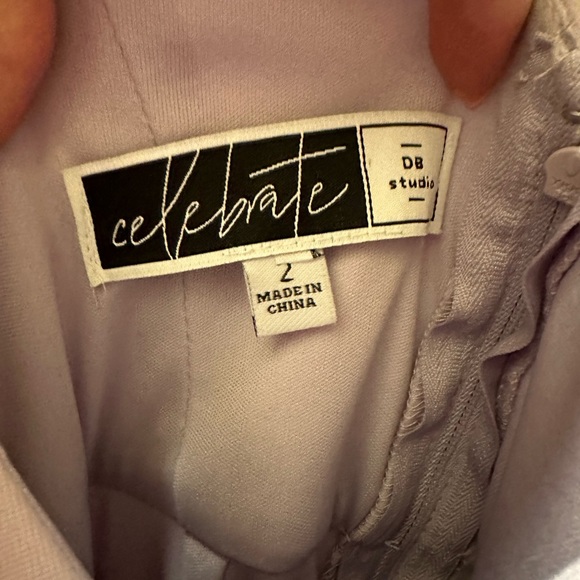 David’s Bridal Like New Lilac Mesh Cowl Back Cross front  Bridesmaid Dress size2 - Picture 5 of 6